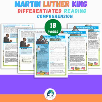 Preview of UKS2 Martin Luther King Differentiated Reading Comprehension Activity Q&A