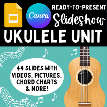 Preview of UKULELE UNIT for Music Class! Google Slides & Canva Slideshows