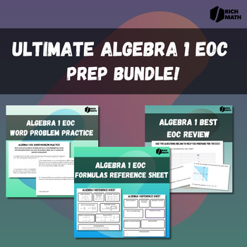 Preview of ULTIMATE Algebra 1 EOC Review Bundle: Worksheets, Review, and Reference Sheet!