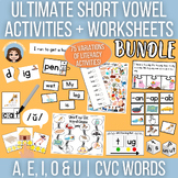 ULTIMATE CVC Mixed Short Vowel Literacy Centres & Workshee