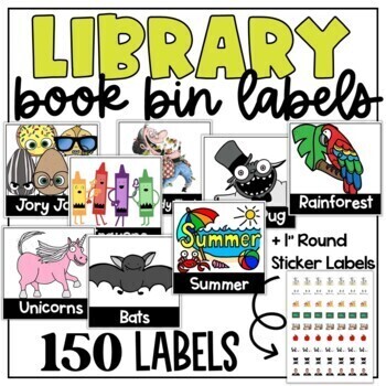 Preview of ULTIMATE Classroom Library Book Bin Labels 150 Options + Sticker labels