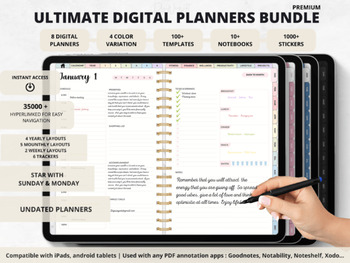Preview of ULTIMATE DIGITAL PLANNERS BUNDLE Graphic