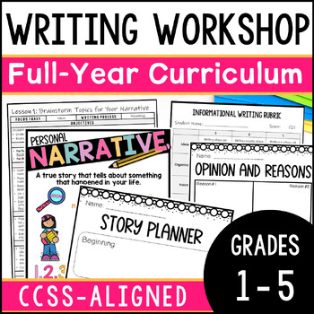 Preview of ULTIMATE Elementary Writing Curriculum Bundle - Writing Lessons for Grades 1-5