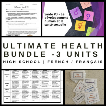 Preview of ULTIMATE Health & Physical Education French/français Health/Santé Bundle-3 units