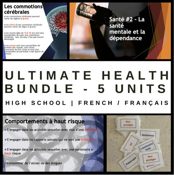 Preview of ULTIMATE Health & Physical Education French/français Health/Santé Bundle-5 units