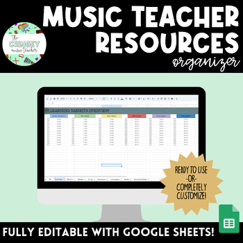 Preview of ULTIMATE MUSIC TEACHER RESOURCES organizer (FULLY customizable!) | Google Sheets