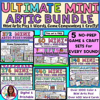 Preview of ULTIMATE Mini Articulation Cards BUNDLE with GAMES for EVERY SOUND NO PREP