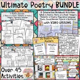 Ultimate Poetry BUNDLE Interactive Notebooks, Videos, Hand