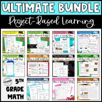 Preview of 5th Grade Math Project Based Learning Bundle
