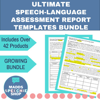 Preview of ULTIMATE Speech-Language Assessment Report Templates BUNDLE