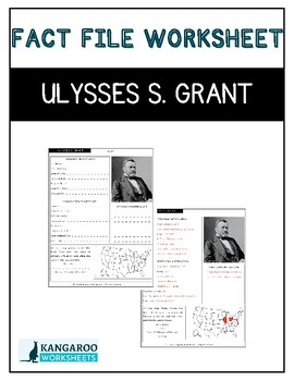 Preview of ULYSSES S. GRANT - Fact File Worksheet - Research Sheet