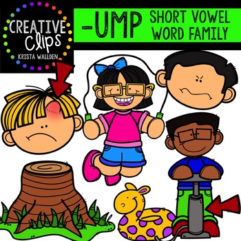 Preview of UMP Short U Word Family {Creative Clips Digital Clipart}