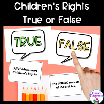 Preview of UNCRC Children's Rights True or False Sorting Activity
