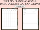 UNDATED Calendar,Therapy Planner,Goal,Data,Contact,To Do S