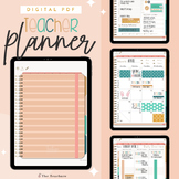UNDATED Pink Stripes Teachure Planner | Digital Teacher Pl