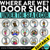 UNDER THE SEA Classroom Theme WHERE ARE WE DOOR SIGN poste