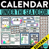 UNDER THE SEA Theme CLASSROOM CALENDAR SET numbers cards m