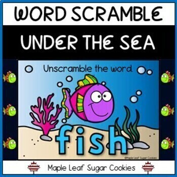 Preview of UNDER THE SEA - Word Scramble & Label It ! Phonics * Vocabulary * Spelling FUN!