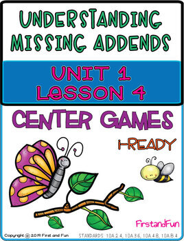 Preview of UNDERSTANDING MISSING ADDENDS MATH CENTERS i-READY COMMON CORE