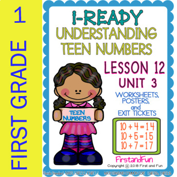 Preview of UNDERSTANDING TEEN NUMBERS USING NUMBER BOND TEN FRAME COUNTING ON I READY MATH