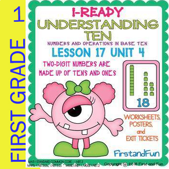 Preview of UNDERSTANDING TENS UNIT 4  LESSON 17 WORKSHEETS POSTERS AND EXIT TICKET BASE TEN