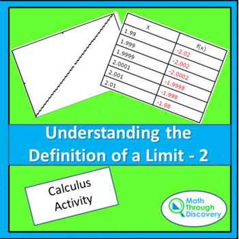 Preview of Calculus - UNDERSTANDING THE DEFINITION OF A LIMIT-2