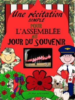 Preview of UNE RÉCITATION SIMPLE POUR L'ASSEMBLÉE AU JOUR DU SOUVENIR - Fr. Remembrance Day
