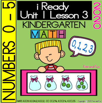 Preview of COMPARE NUMBERS 0 – 5 iREADY KINDER MATH UNIT 1 LESSON 3 WORKSHEET EXIT TICKET