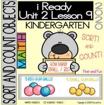 Preview of SORT & COUNT OBJECTS iREADY KINDERGARTEN MATH UNIT 2 LESSON 9 WORKSHEET POSTER