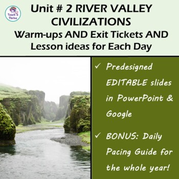 Preview of UNIT 2: River Valley Civs - 22 days of Bell Ringers, Exit tickets & lesson ideas