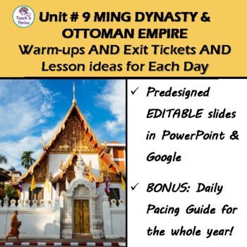 Preview of UNIT 9: MING DYNASTY & OTTOMAN EMPIRE - 9 Days of Do Nows, Exits & Lesson Ideas
