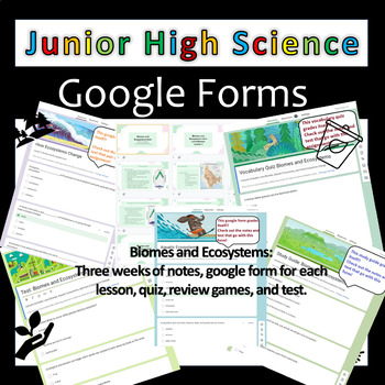 Preview of Biomes and Ecosystems | Unit Bundle | Junior High Science | Google Forms