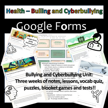 Preview of UNIT BUNDLE: Bullying and Cyberbullying Health Class