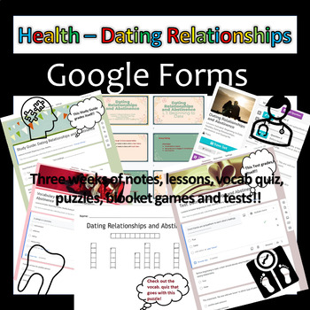 Preview of UNIT BUNDLE: Dating Relationships and Abstinence: Notes, Test, Vocab Quiz: Games