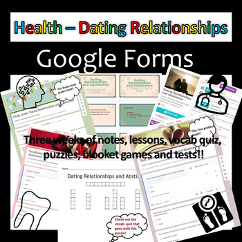 Preview of Dating Relationships and Abstinence Unit Bundle | Google Forms