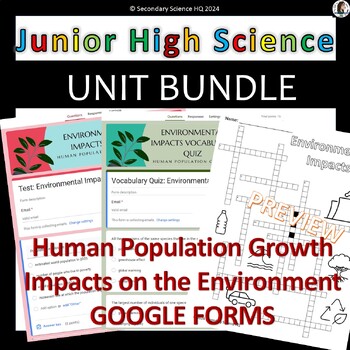 Preview of UNIT BUNDLE: Environmental Impacts (Human impacts on the Environment) JH Science