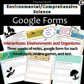 Preview of Interactions Environments and Organisms | Environmental Sci | Unit Bundle