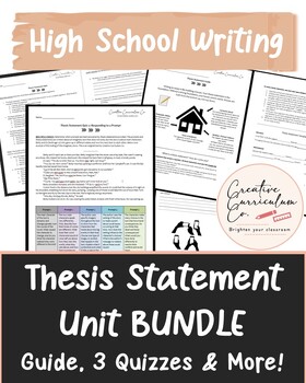 Preview of UNIT BUNDLE Thesis Statement Quiz 1, 2, & 3 – High School Argument Essay Writing