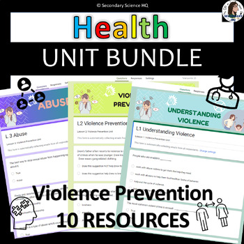 Preview of Violence Prevention | Health | Google Forms | Unit Bundle