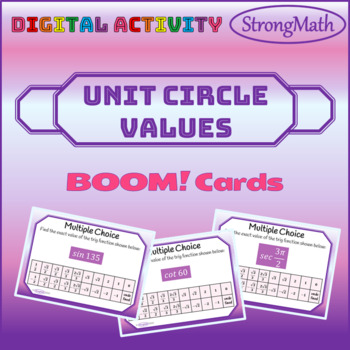 Preview of UNIT CIRCLE VALUES - BOOM™ Digital Task Cards