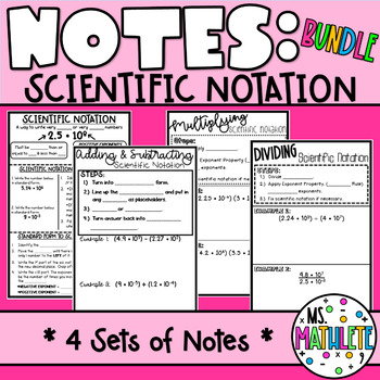 Preview of UNIT NOTES:  Scientific Notation