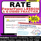 UNIT RATE, UNIT PRICE, EQUIVALENT RATE PowerPoint Lesson & Practice | DIGITAL