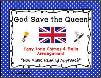 Preview of UNITED KINGDOM NATIONAL ANTHEM Easy Tone Chimes & Bells GOD SAVE THE QUEEN