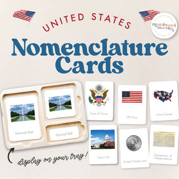 Preview of UNITED STATES Montessori Nomenclature 3-Part Cards | 4th of July