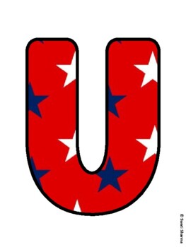 Preview of UNITED WE STAND! 4th of July Bulletin Board Letters, Memorial Day