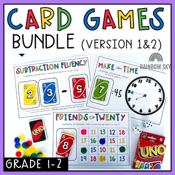 Preview of UNO BUNDLE - 1st Grade and 2nd Grade | Math Centre Games