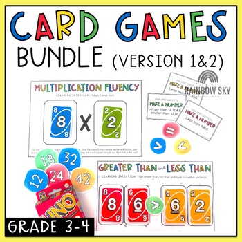 Preview of UNO BUNDLE - 3rd Grade & 4th Grade | Math Centre Games