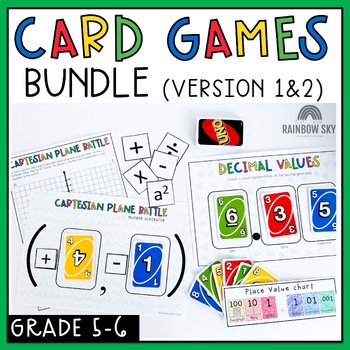 Preview of UNO BUNDLE - 5th Grade & 6th Grade - Hands-on Math Activities