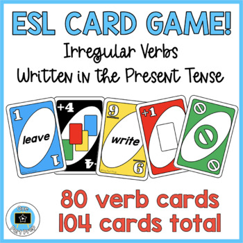 uno card game irregular verbs in the present fun esl grammar printable