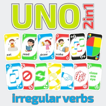 Preview of UNO Irregular Verbs 2in1